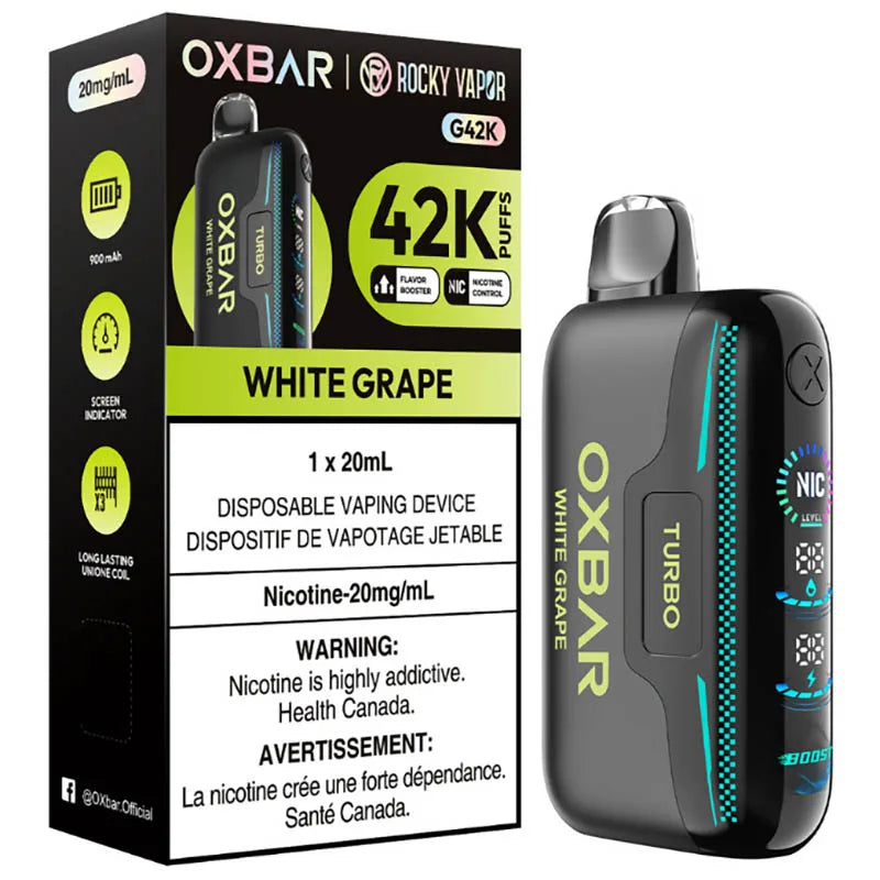 White Grape OXBAR X Rocky Vapor G42K Disposable Vape